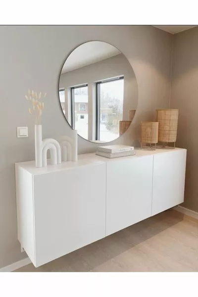  см круглый безрамный зеркало