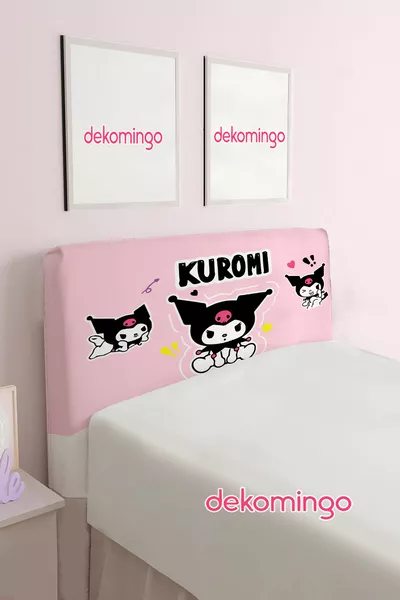 KUROMİ ÜÇLÜ PEMBE DESENLİ BAZA BAŞLIK KILIFI ( TEK KİŞİLİK )