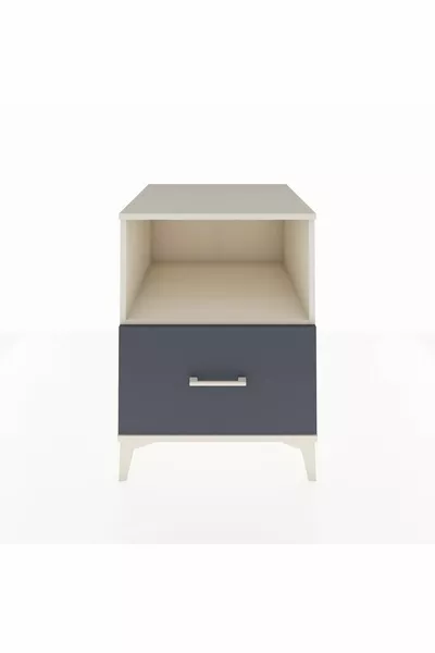 خزانة جانبية كرونوس بدرج واحد ورف واحد، بلون العقيق الداكن