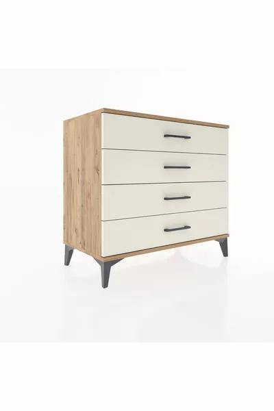 خزانة هايبيريون بأربع أدراج من خشب الصنوبر وحجر العقيق