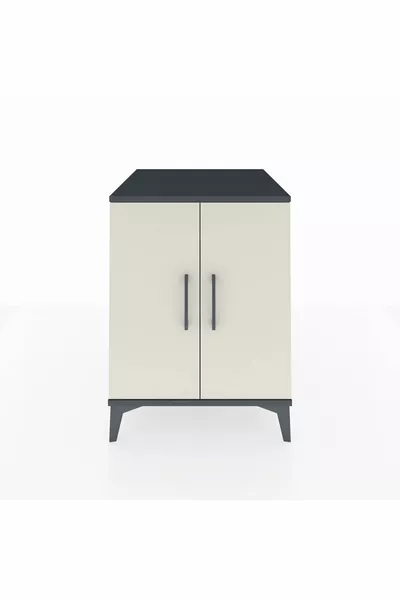 Кронос скрин с една полица и 2 врати Антрацит-Камък ала