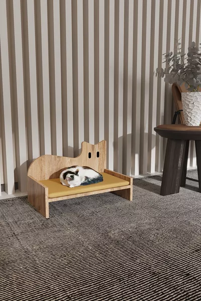 TODİ Wooden Cat - Dog Bed - WITH FOAM - A.CAM