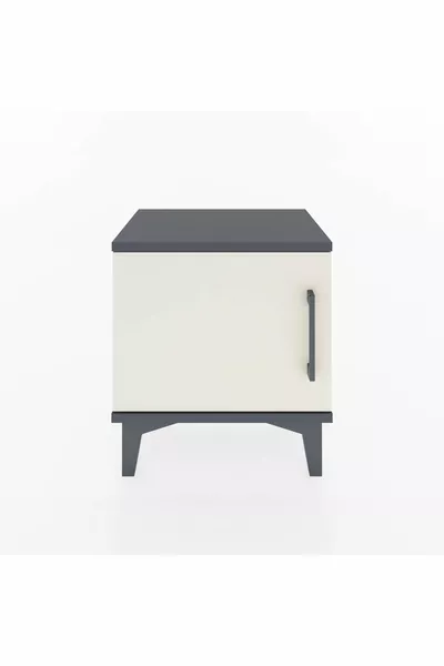 Arges Commode Single Shelf Single Door Anthracite-Crystal Grey