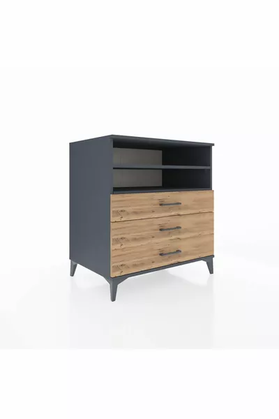 Комод Kronos с 2 полками и 3 ящиками, цвет антрацит-сосна