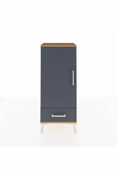 Arges Komodin 3 Raflı Tek Çekmeceli Tek Kapaklı  Çam-Antrasit