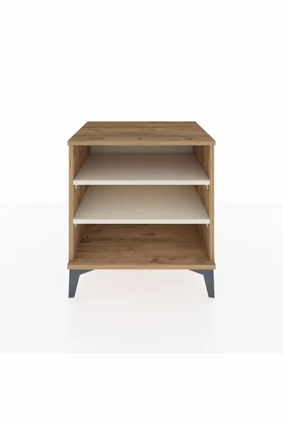 خزانة جانبية هايبرين بأرفف مزدوجة من خشب الصنوبر وحجر العقيق