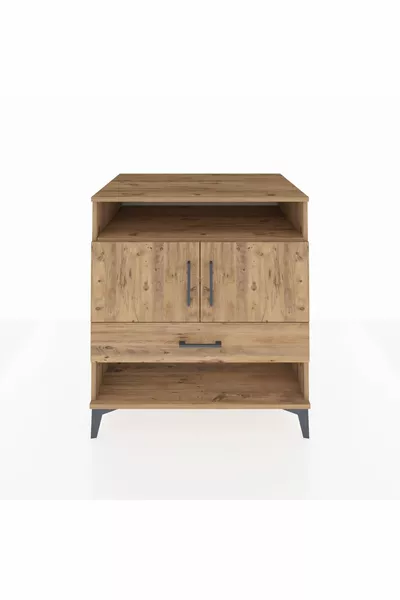 Kronos Dresser with 3 Shelves, 1 Single Drawer, 2 Doors Pine-Pine