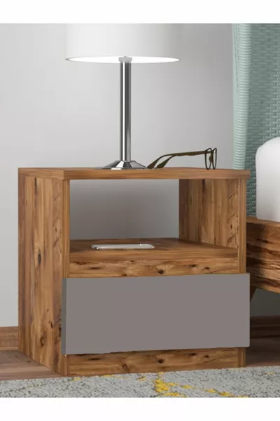 UMUT BEDROOM DRESSER ANTHRACITE GREY - ATLANTIC PINE 1 DRAWER