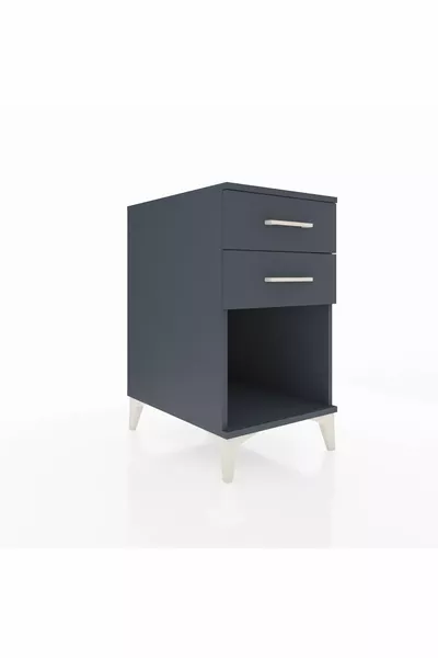 Kronos Nachttisch mit 2 Schubladen Anthrazit-Anthrazit