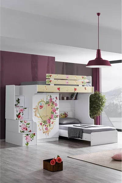 Stapelbed, Mira Stapelbed Kast 2 Comfort Matras