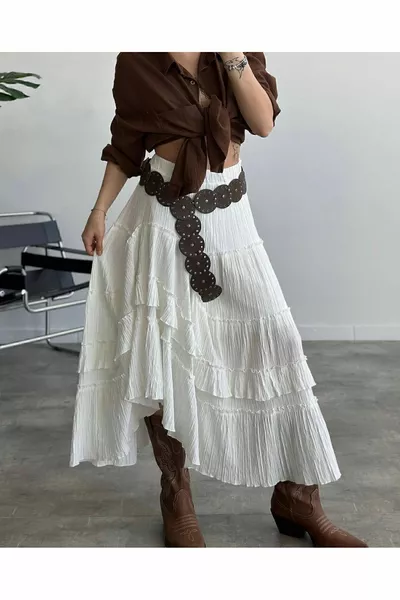 تكدرت الداخلية رقيق تنورة طويلة منتفخة