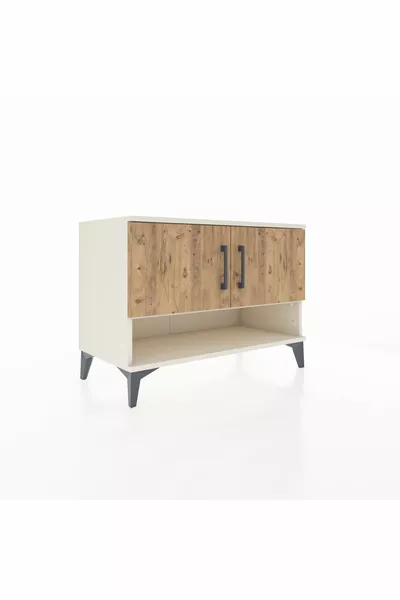 خزانة هابريون ذات رفين وبابين - عقيق القمر والصنوبر