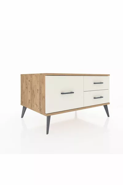 Kronos Kommode 3 Laden Denen Vuren-Hout / Kalksteen