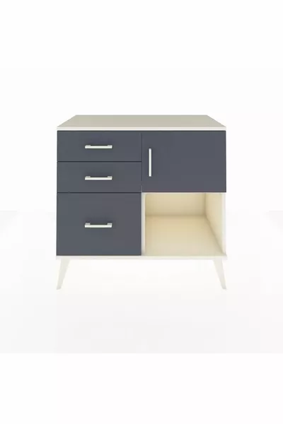 Hyperion Dressoir Enkele Plank 3 Lade Enkele Deur Agaatgrijs-Antraciet