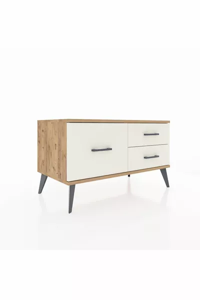 Hyperion Dressoir 3 Lades Den-Hout/Marmergrijs
