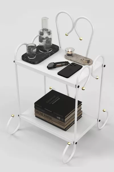 Bergama Retro Ferforje Metal Komodin