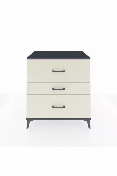 Кронос скрин с 3 чекмеджета, антрацит-каменен нюанс