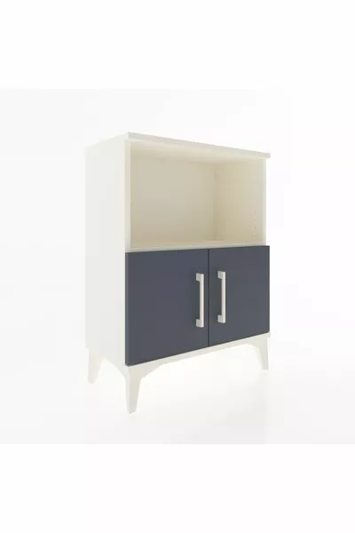 خزانة أرغيس كومودين بدرجين وغطاءين، بلون العقيق والفحم