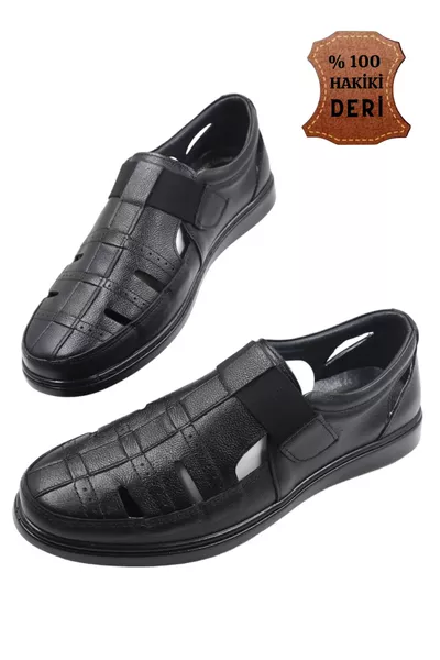 MEN'S GENUINE LEATHER ORTHOPEDIC POLY SOLE SUMMER FLEXIBLE AND VERY LIGHT DAILY SHOES SANDALS