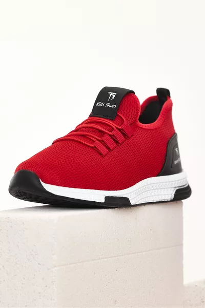 Kids' Unisex Red Tonny Black Casual Fit Shoes