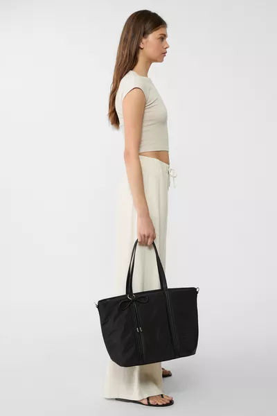 Sac shopper en tissu avec nœud