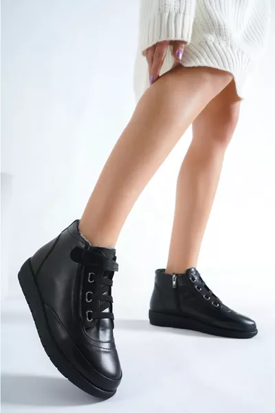 Дамски апрежни ортопедични ботуши с вълнен хастар