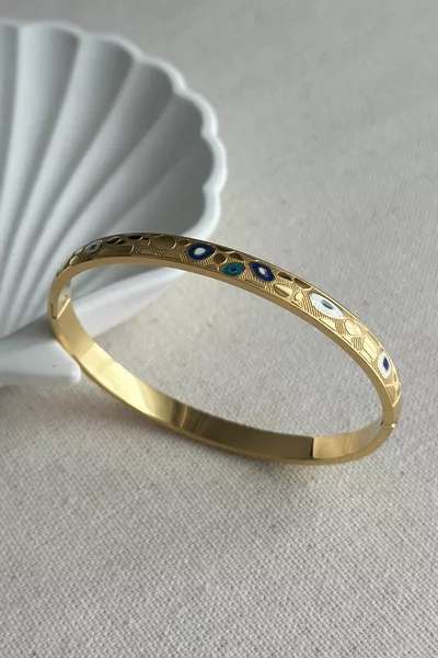 Caprea  CM Double-Sided Evil Eye Women's Steel Bracelet Tarnish-Resistant Women's Bracelet