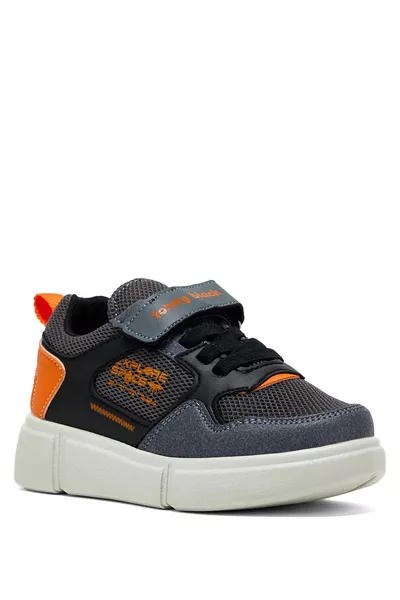 Kinder Unisex Grijze Oranje Comfortabele Klittenbandschoenen