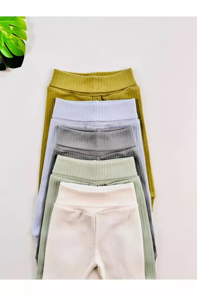 بنطلون أطفال أساسي للجنسين من القطن ٪، مجموعة مكونة من 5 قطع