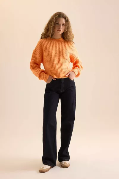 Coool ультрамодный оверсайз трикотажный свитер с круглым вырезом WN