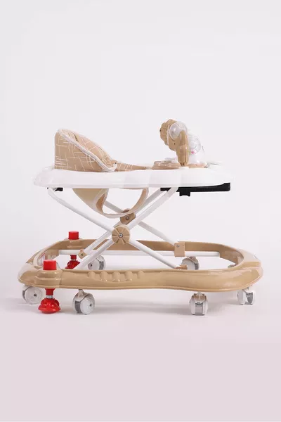 مشيّة للأطفال بمثبت صوتي وموسيقى باللون البني