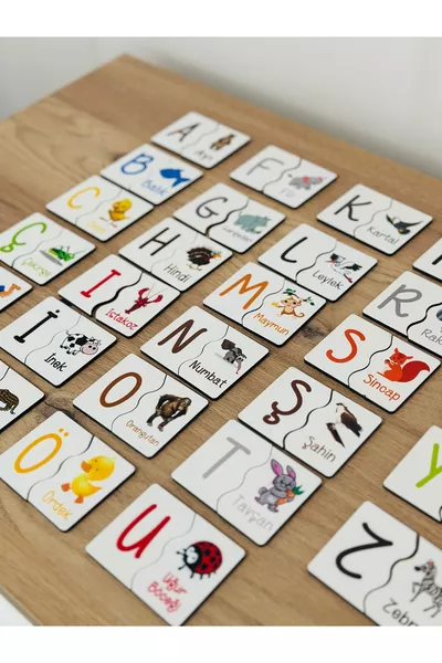 Cartes de correspondance de l'alphabet Cartes de correspondance des animaux Puzzle Casse-tête