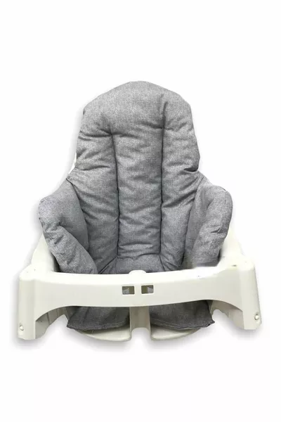 مخدة كرسي طعام أطفال ورضع قطنية باللون الرمادي المغبر