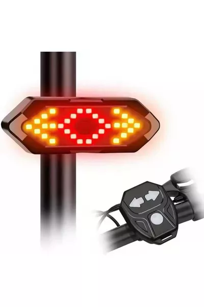Rechargeable Bicycle Rear LED Warning Light with Sound Turn Signal and Remote Control