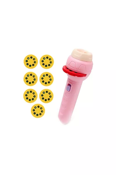 Torcia educativa con proiezione di immagini diverse per bambini - Rosa