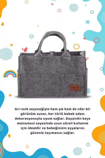 حقيبة رعاية الأم والطفل متعددة الاستخدامات من اللباد السميك منظم عملي
