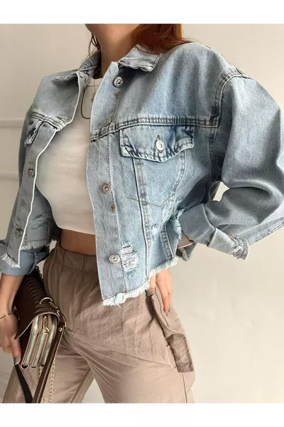 Ice Blue Laser Denim Jacket