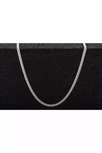 Viewmoon Настройка Сребърен Унисекс Тънко Гурме Колие Верижка 2 мм