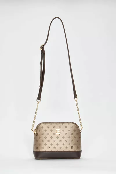 حقيبة كتف نسائية مونوغرام ذهبية 