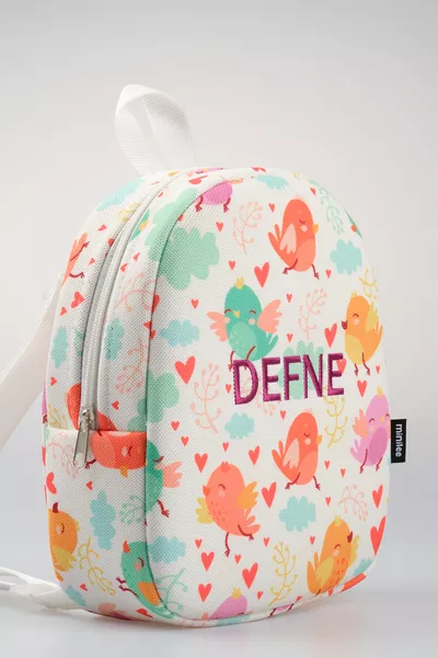 [نقوم بتطريز الاسم الذي تريدونه] - الطيور المرحة للأطفال من 0-8 سنوات - حقيبة ظهر لرياض الأطفال