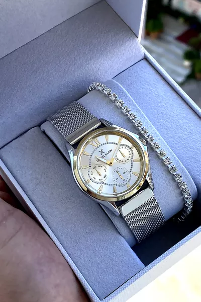 % Origineel Zilverkleurig Stalen Damespolshorloge met Armband als Cadeau