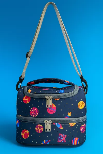 Термо чанта за храна с термос за момичета и момчета, училищна чанта за храна с термо изолация, двусекционна, за детска градина