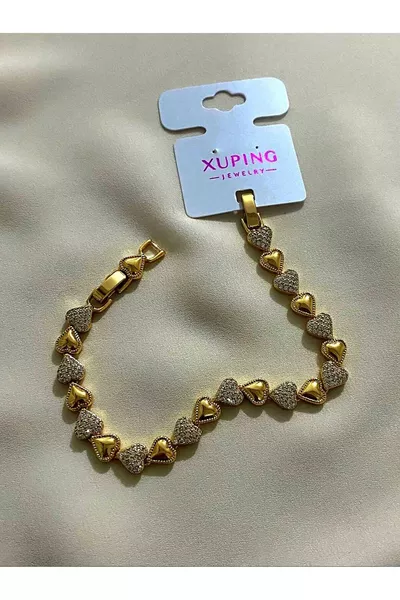 Rice Gold Color Heart Model VIP Series Women's Bracelet