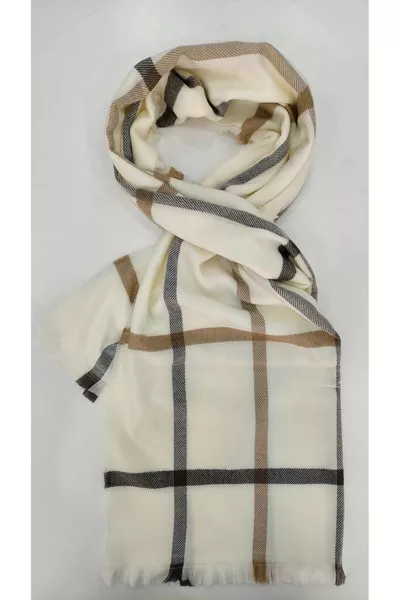 White Plaid Scarf