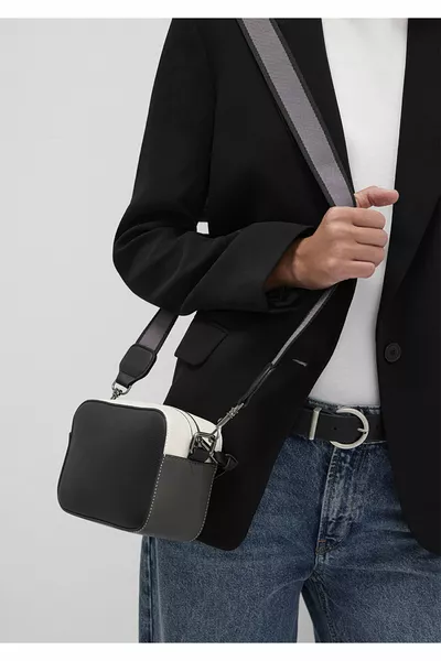 حقيبة كروس باند أنثراسيت بسوستة سوداء 