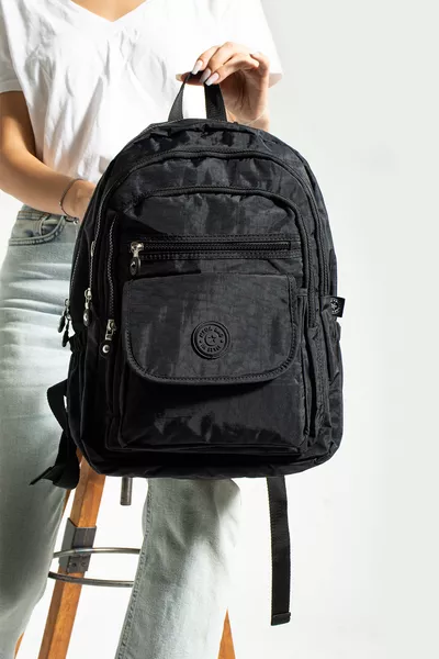 Mega Size Black Unisex Adjustable Orthopedic Backpack with Multiple Compartments and Laptop Sleeve for School