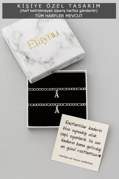 سوار من الفولاذ مع حرفين، للحبيب، للزوجين، للأصدقاء، سوار شخصي