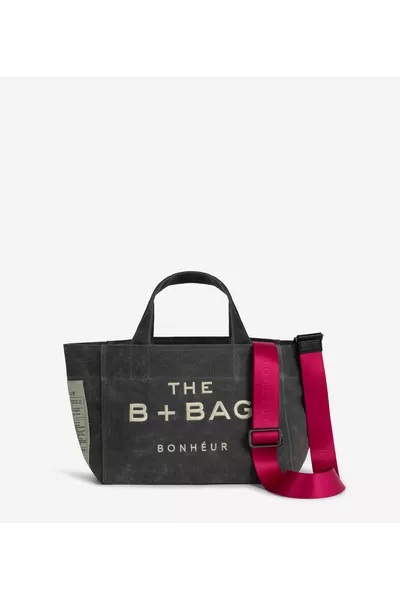 حقيبة توت صغيرة رمادية شبح من القماش