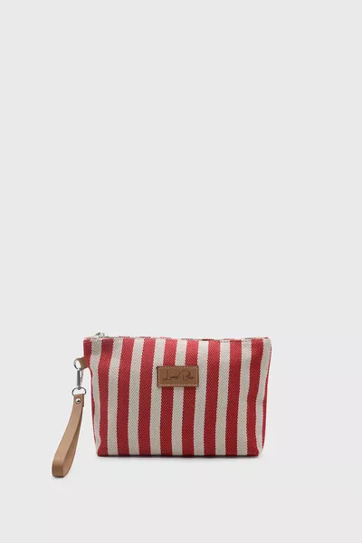 Женский льняной клатч в полоску