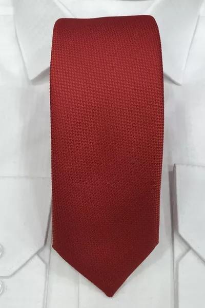 Men's Red Herringbone Pocket Square Tie